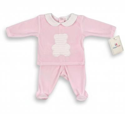 Kleo Kids PJ24107 * KL24107P Luxury Italian Velour Teddy Two Piece (NB-6 months)