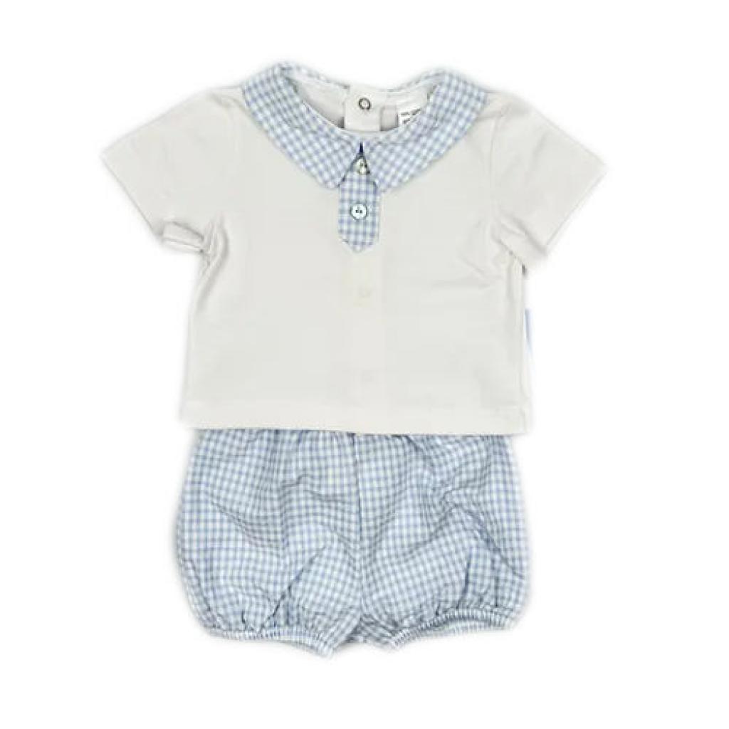 Kleo Kids PJV2401 * KLPJV2401 Sky Gingham Shorts Set (0-24 months)