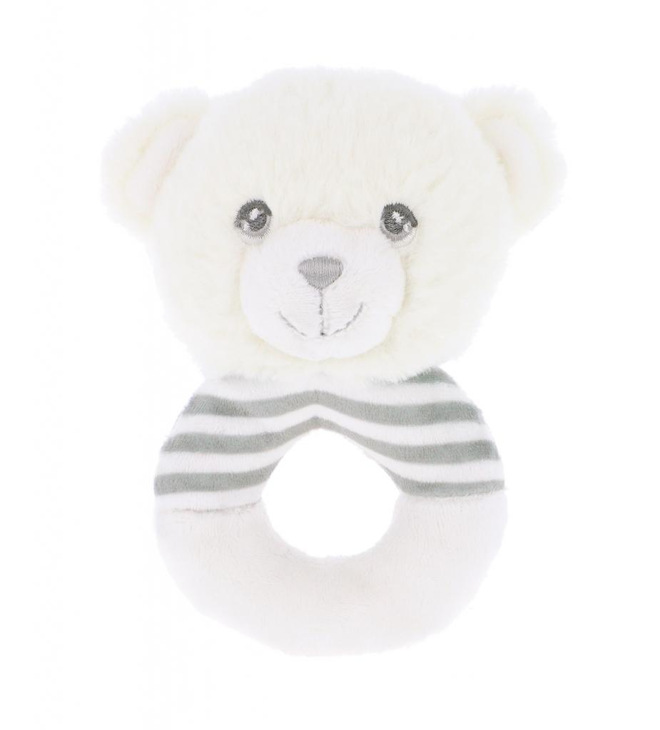 Keel Toys   KTSE2071 KeelEco 14cm Teddy Ring Rattle (100% Recycled)