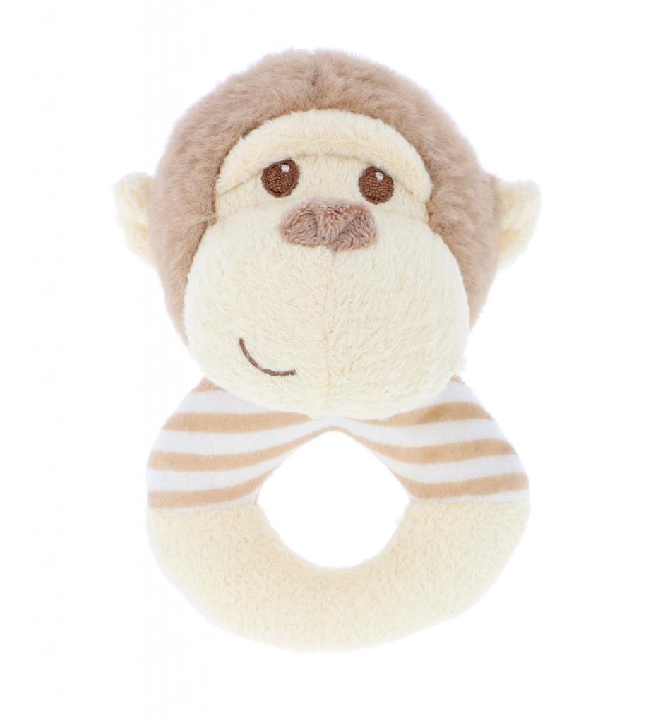 Keel Toys SE2076 5027148020764 KTSE2076 KeelEco 14cm Marcel Monkey Ring Rattle (100% Recycled)