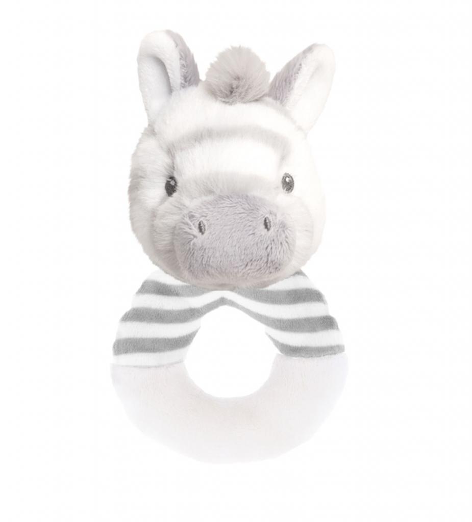 Keel Toys SE6724 5027148067240 KTSE6724W  14cm Eco Cuddle Zebra Ring Rattle