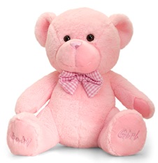 Keel Toys  5027148005143 KTSN0514 25cm Baby Girl Bear