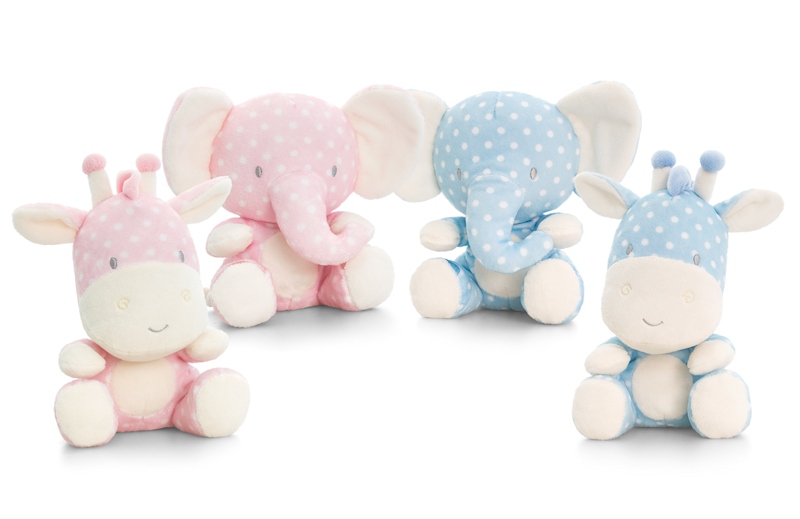 Keel Toys  5027148008540 KTSN0854a 15cm Baby Spotty Wild (Blue Elephant ONLY)