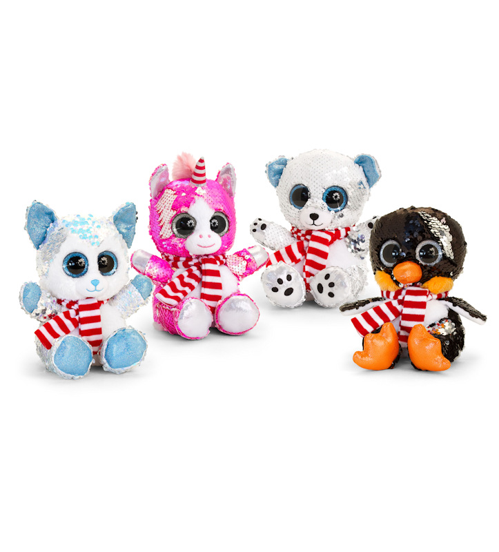 Keel Toys  5027148026605 KTSX2660 20cm Christmas Motsu Sequin Toy (4 Asst)