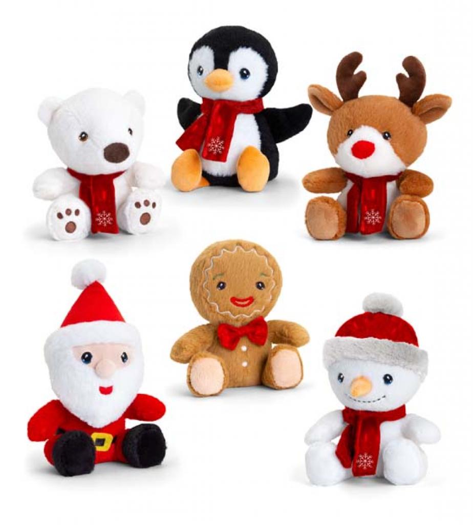 Keel Toys SX6394 5027148063945 KTSX6394 KeelEco 14cm Christmas Beanies (100% Recycled - 6 Asst)