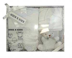Kris X Kids  5060534475540 KXK3331w "Bunny" Five Piece Gift Sets (0-3 months)