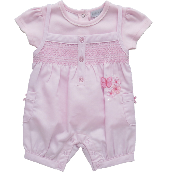 Kris X Kids 6047A 5060534477384 KXK6047A Smocked "Butterfly" Dungaree Set (0-9 months)