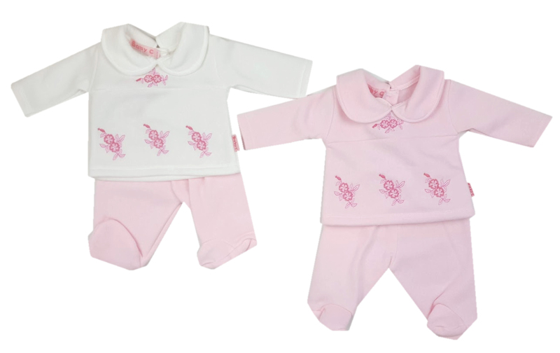 Baby C  503857907440 LBWBC7440 "Flowers" Two Piece Set (3-8lbs)