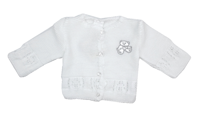 Bee Bo  5029711128556 BOC309W  Cardigan White(Newborn -6 months)
