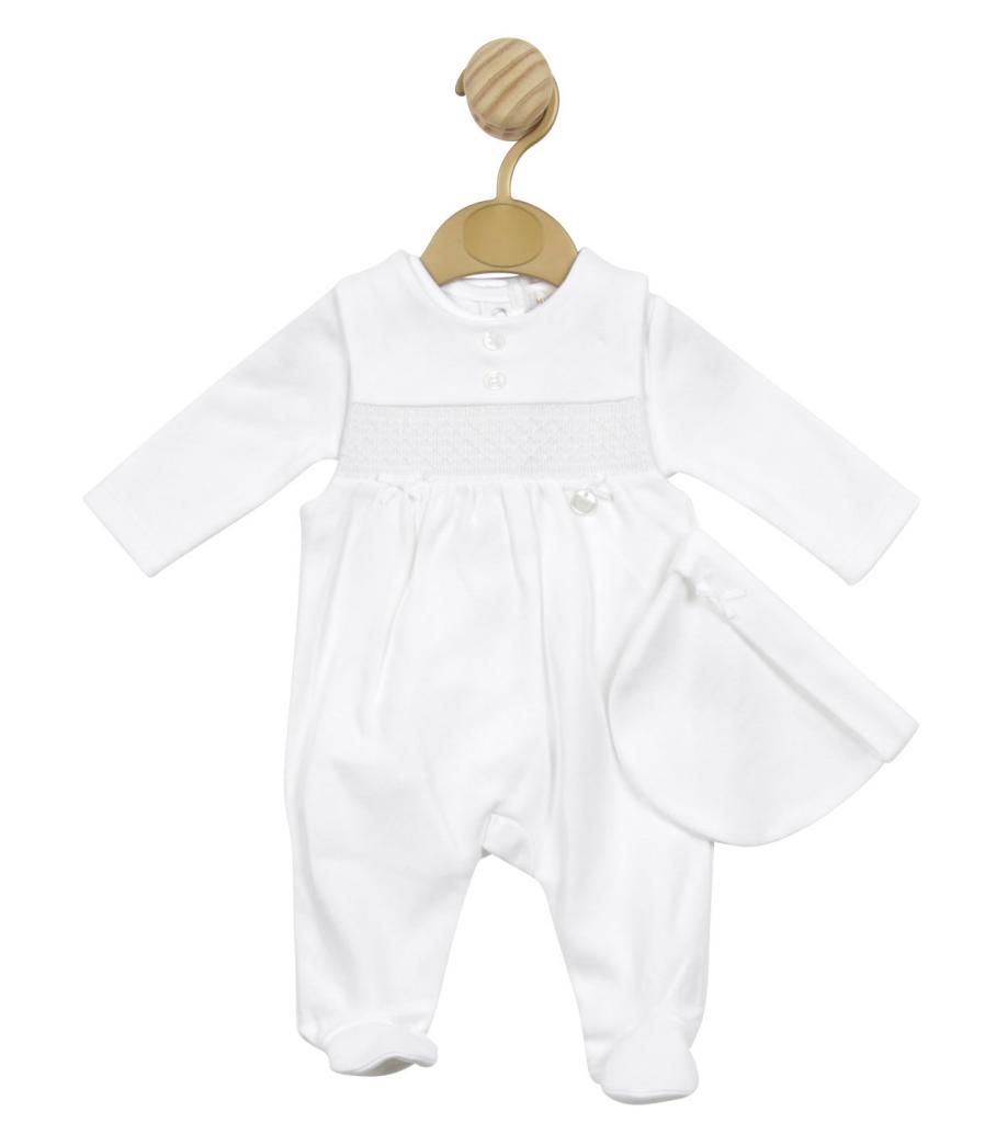 Mintini China  MBLBW_5143 Smocked overall , body and hat ( 3-8lbs)