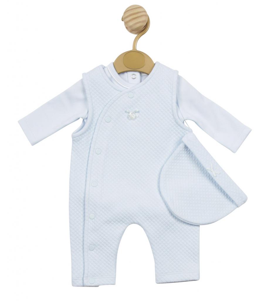Mintini China  MBLBW_5149-3-8 Pointelle Overall, Body and Hat (3-8lbs)