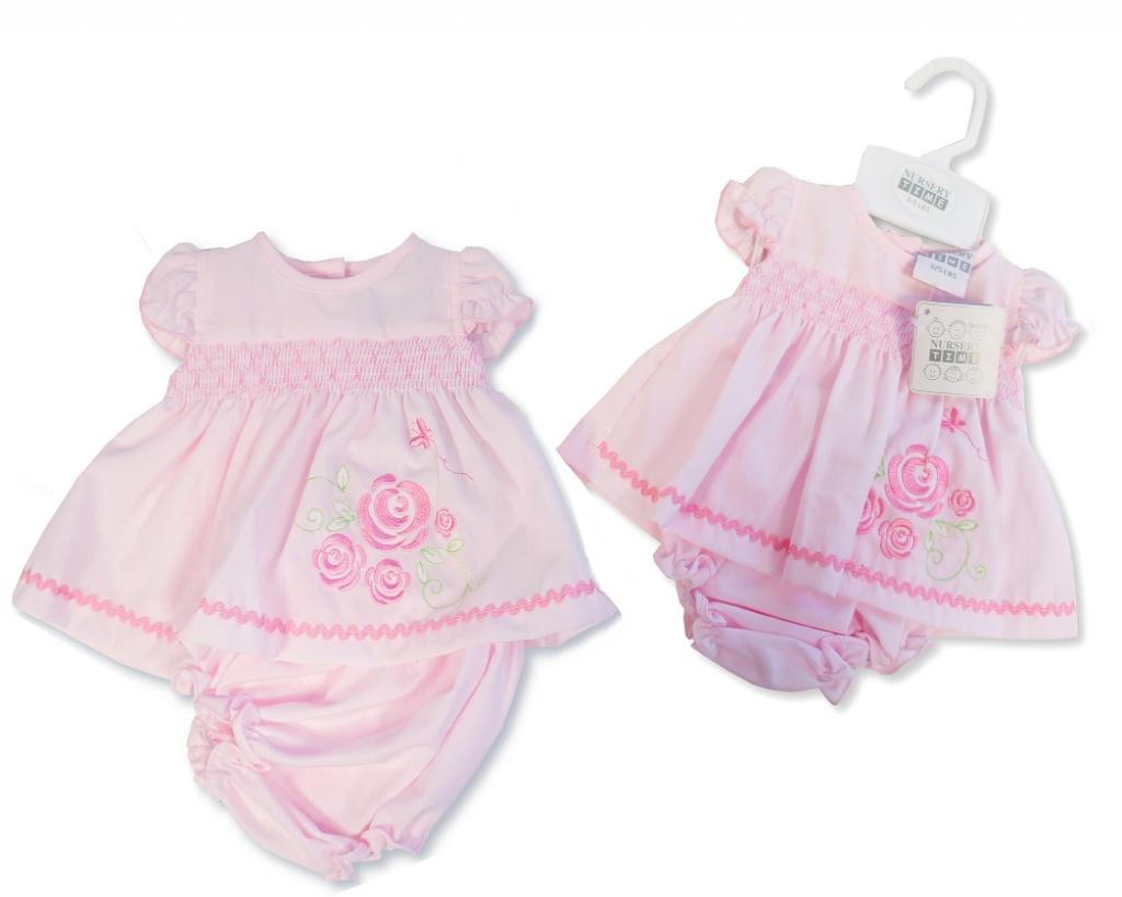 Nursery Time 20-574 5035320205748 NTLBW_20-574 Smock Dress Set (3-8lbs)