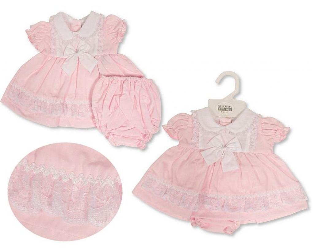 Nursery Time Pb-20-589 5035320205885 NTLBW20-589 Bow Dress Set (3-8lbs)
