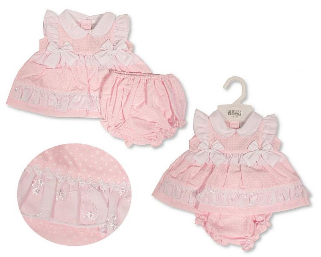 Nursery Time Pb-20-590 5035320205908 NTLBW20-590 Polka Dot Dress Set (3-8lbs)