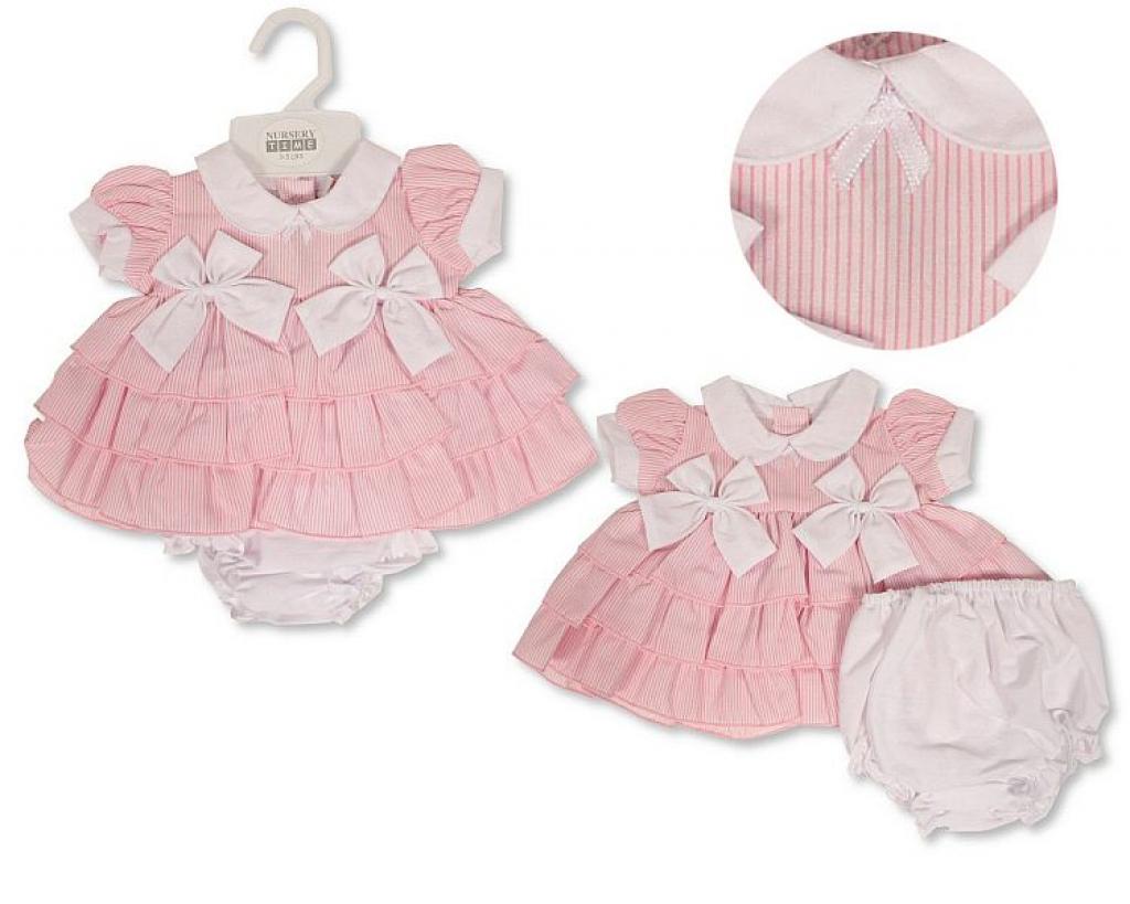 Nursery Time Pb-20-591 5035320205915 NTLBW20-591 Striped Tiered Dress Set (3-8lbs)
