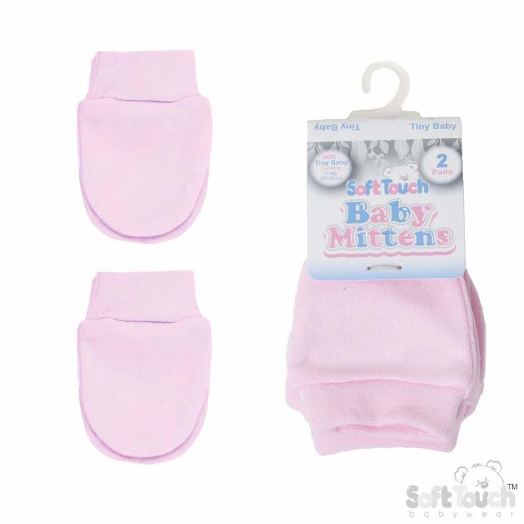 Soft Touch 2PRP115-P 5023797306983 STLBW_PRP115P Pair of Low birth weight Scratch Mitts (Tiny baby)