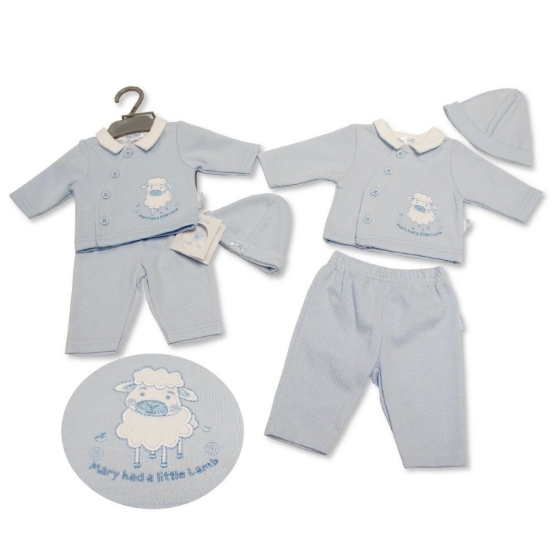 Tiny Chick  5035320243298 TCLBW20-329 "Little Lamb" Two Piece Set with Hat (3-8lbs)