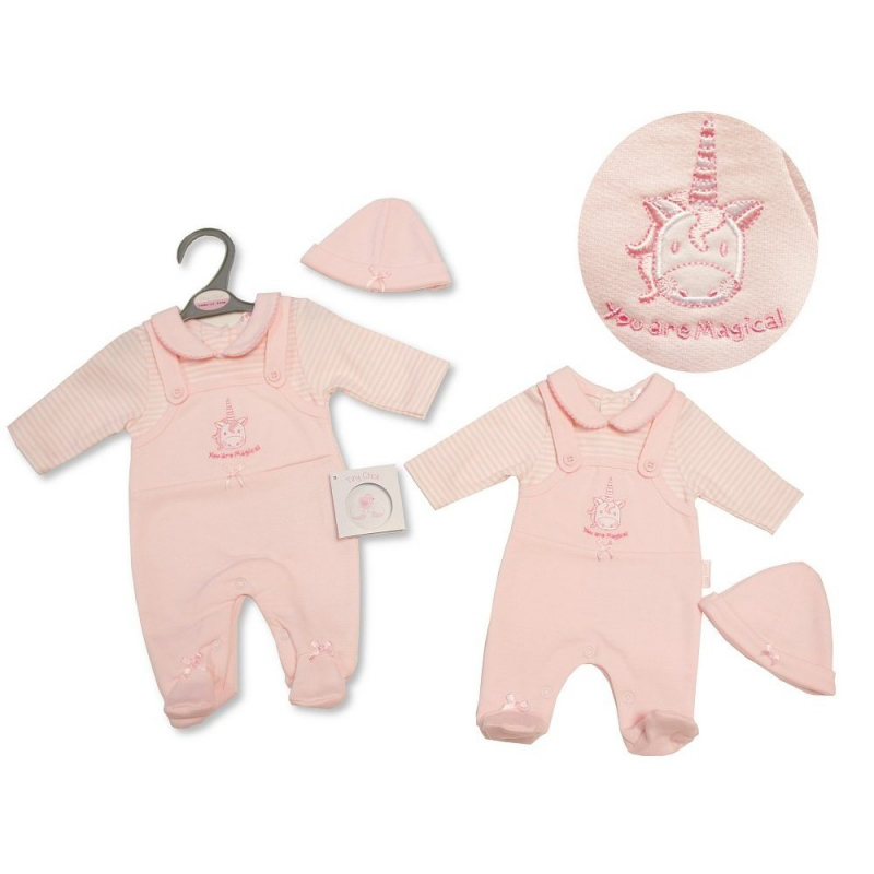 Tiny Chick PB-20-340 5035320243405 TCLBW20-340 "Magical Unicorn" Overall Set with Hat (3-8lbs)