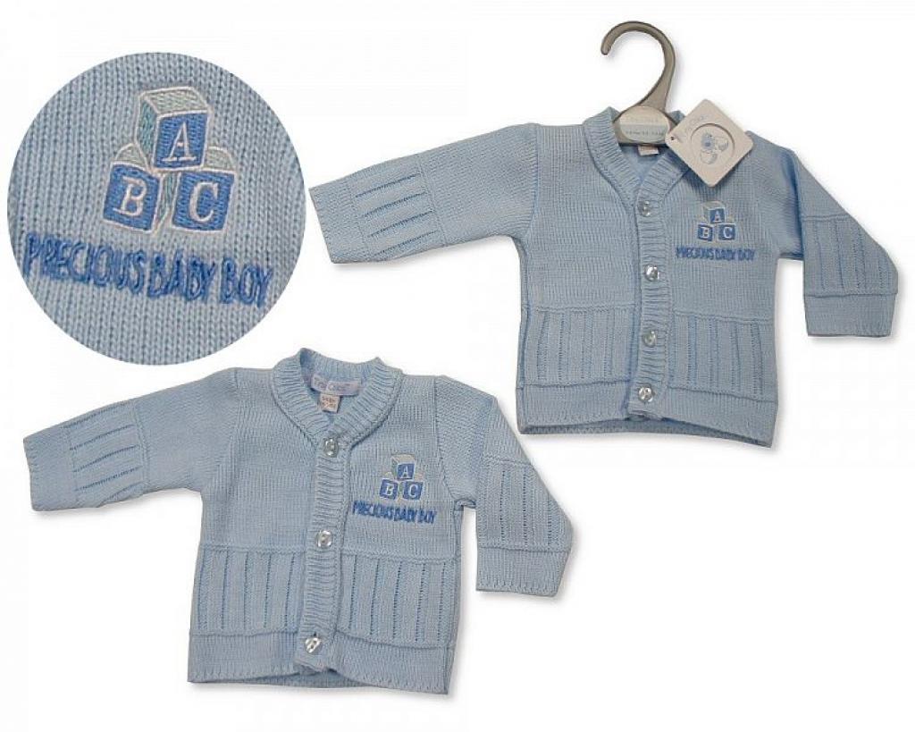 Tiny Chick  5035320459268 LBWTC20-926S "Precious Baby Boy" Cardigan (3-8lbs)