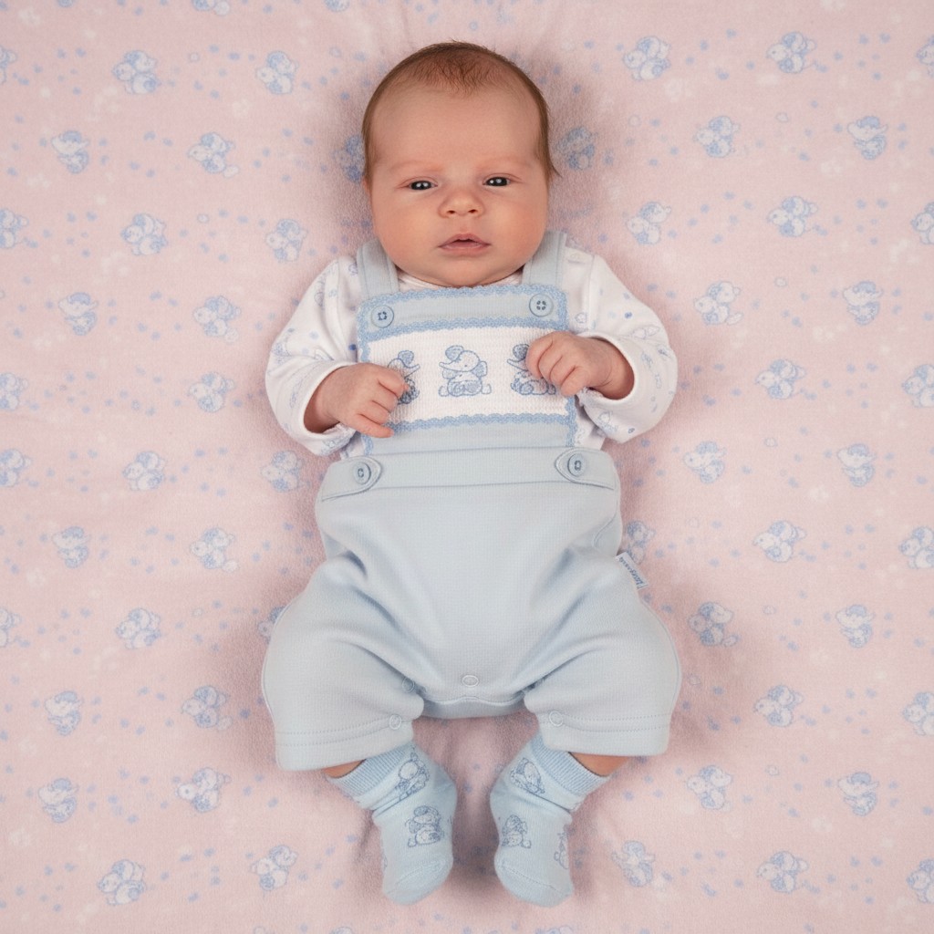 Tiny Chick PB-2020-746  LBWTC202-746 Elephant Dungaree and Top (3-8 lbs)