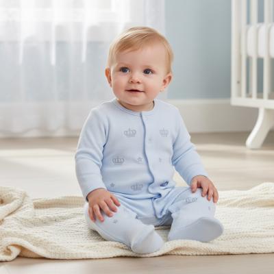 LD005S  Velour Crown Embroidered  all in one   (0-9m)