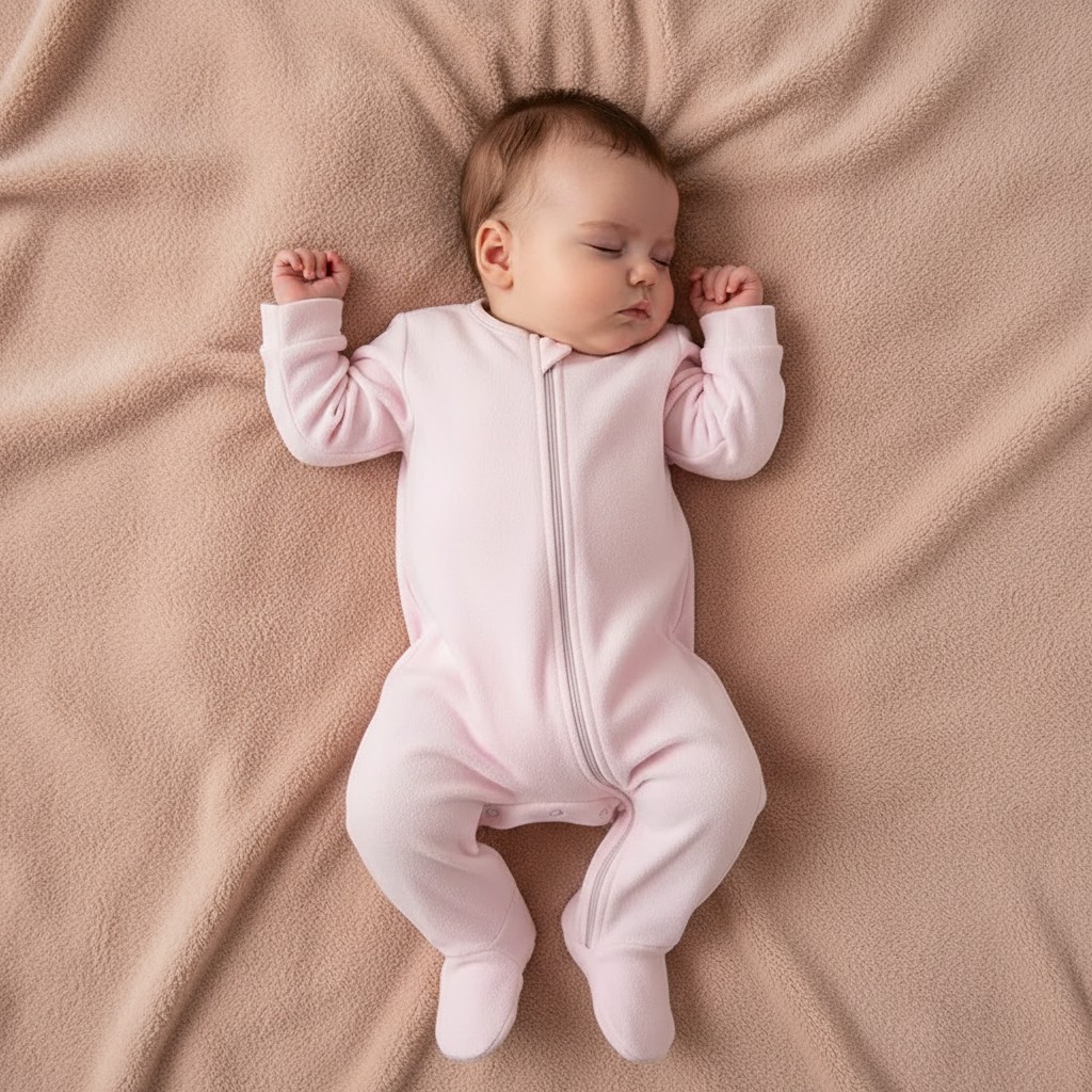 Little Dreams LD014BABYPINK * LD014P Classic Zip Velour All In One  (0-9m)