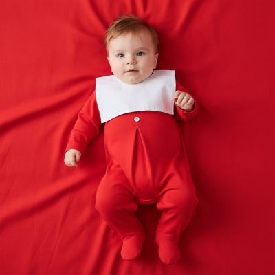 LD016R  Cotton  Square Collar Mock Bib all in one   (0-9m)