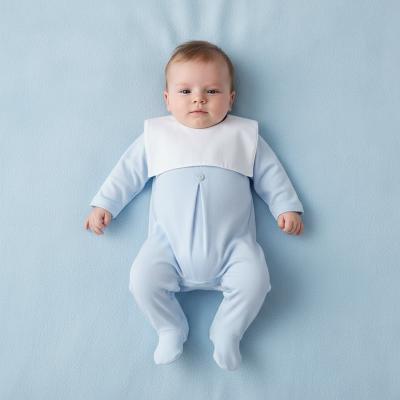 LD016S  Cotton  Square Collar Mock Bib all in one   (0-9m)