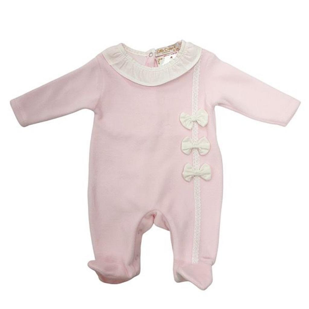 Little Dreams 10023PINK * LD10023P Pink Bow All In One  (0-9m)