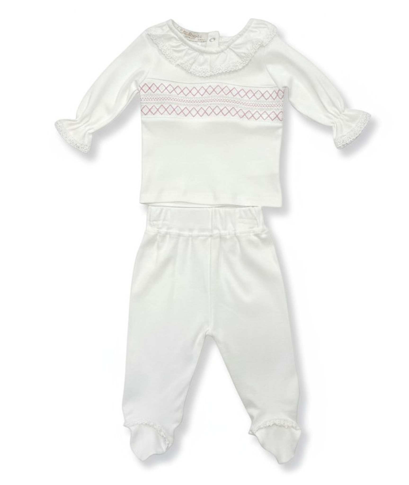 Little Dreams 10028BISC 001005000 LD10050-I Smocked Cross Stitch Two piece  (0-9m)