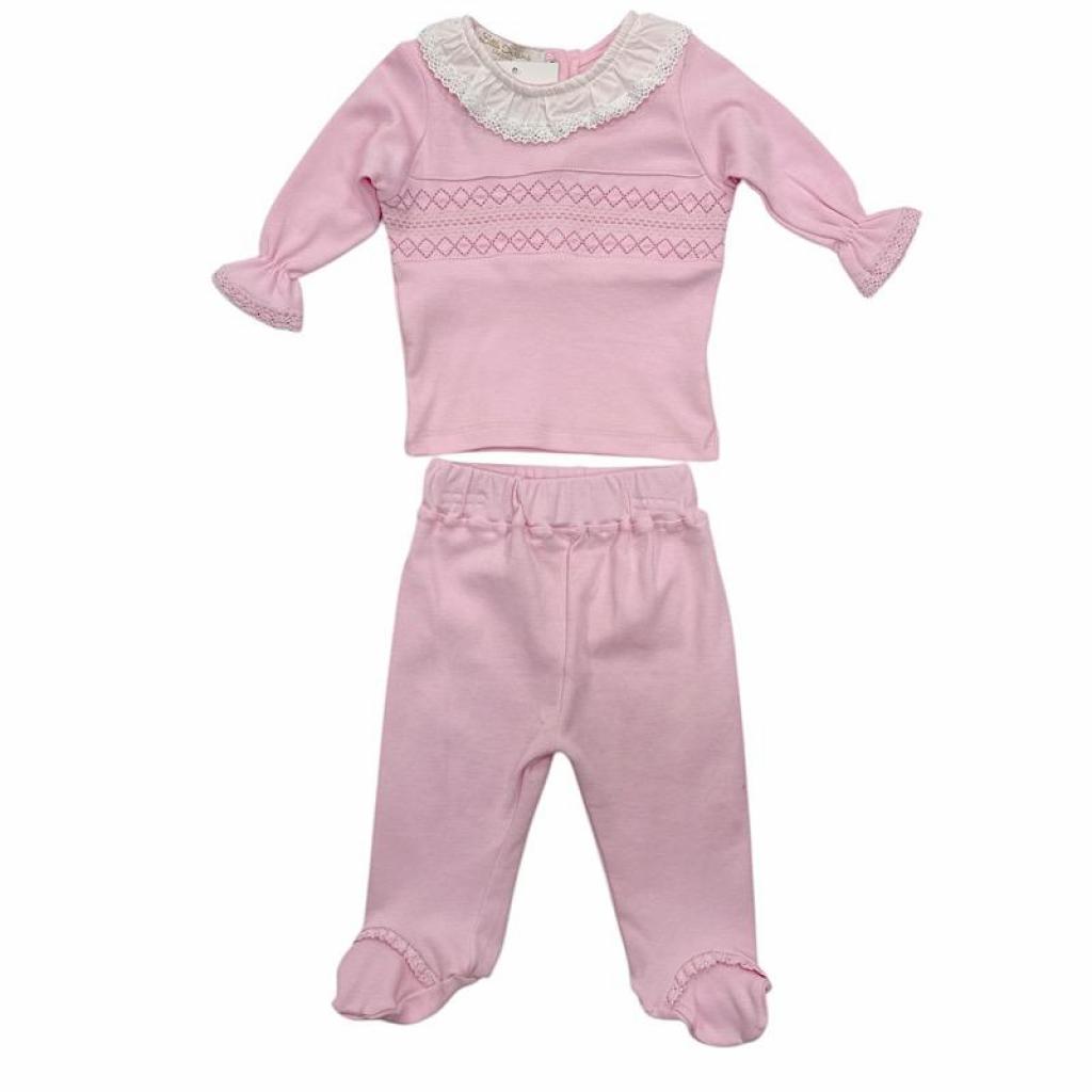 Little Dreams 10050P 001005000 LD10050P Smocked Cross Stitch Two piece  (0-9m)