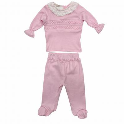 Little Dreams 10050P 001005000 LD10050-P Smocked Cross Stitch Two Piece  (0-9m)