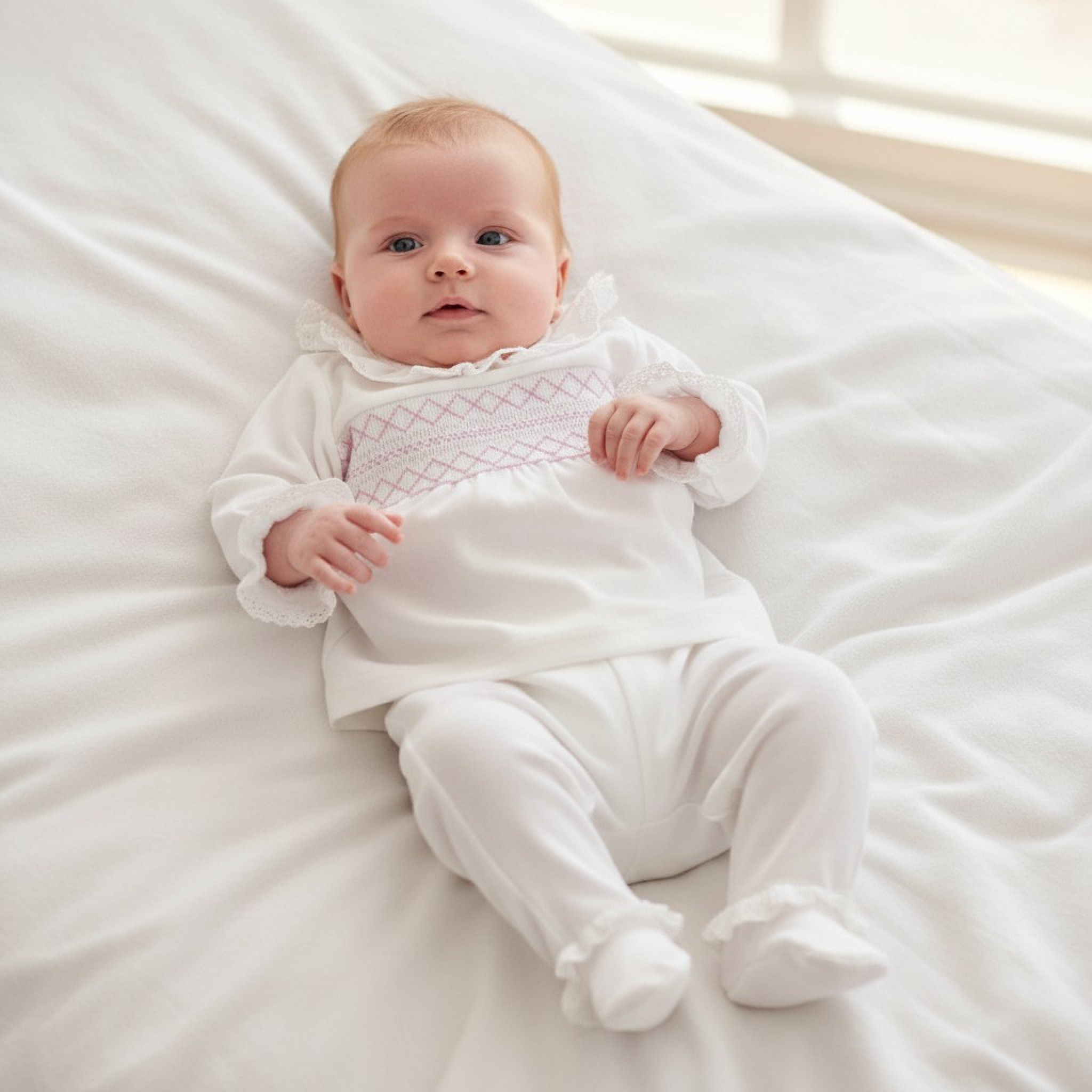 Little Dreams 10028BISC 001005000 LD10050I Smocked Cross Stitch Two piece  (0-9m)