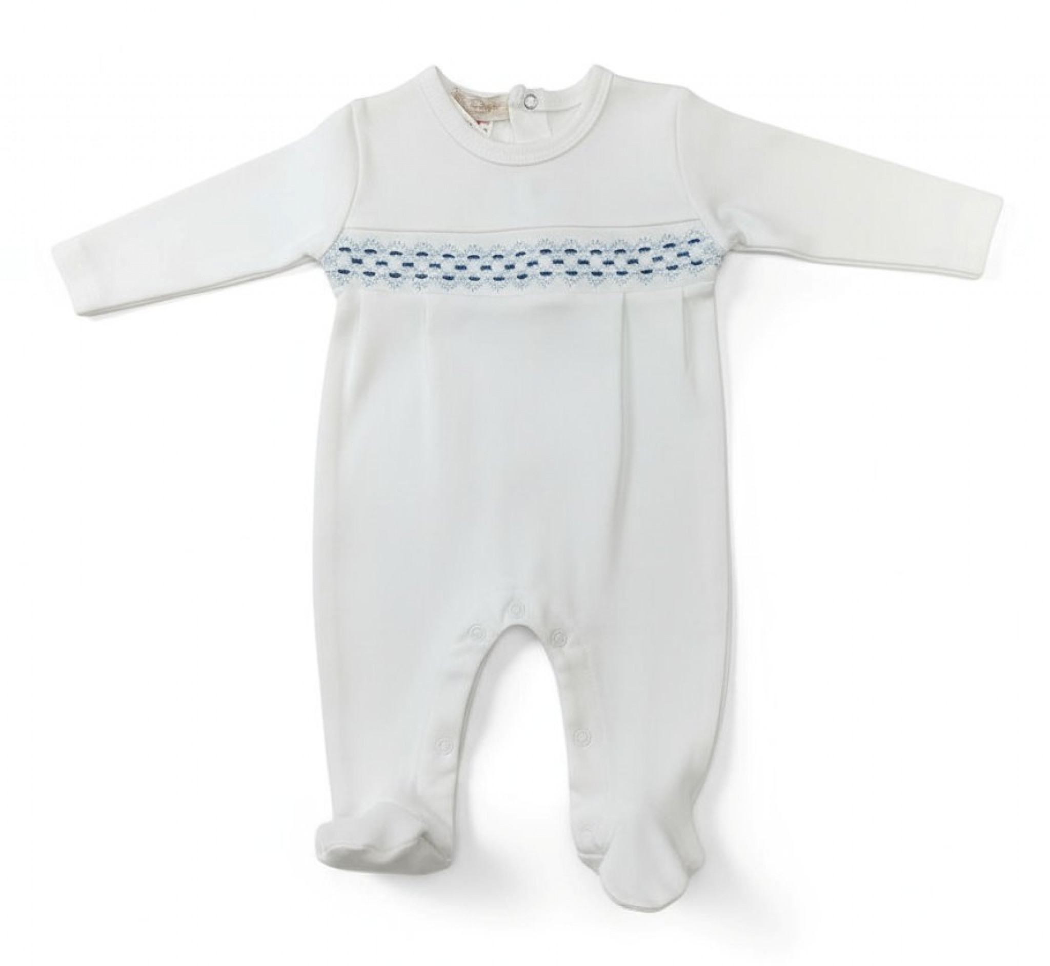 Little Dreams LD10081WS * LD10081-WS White  Smocked All In One  (0-9m)