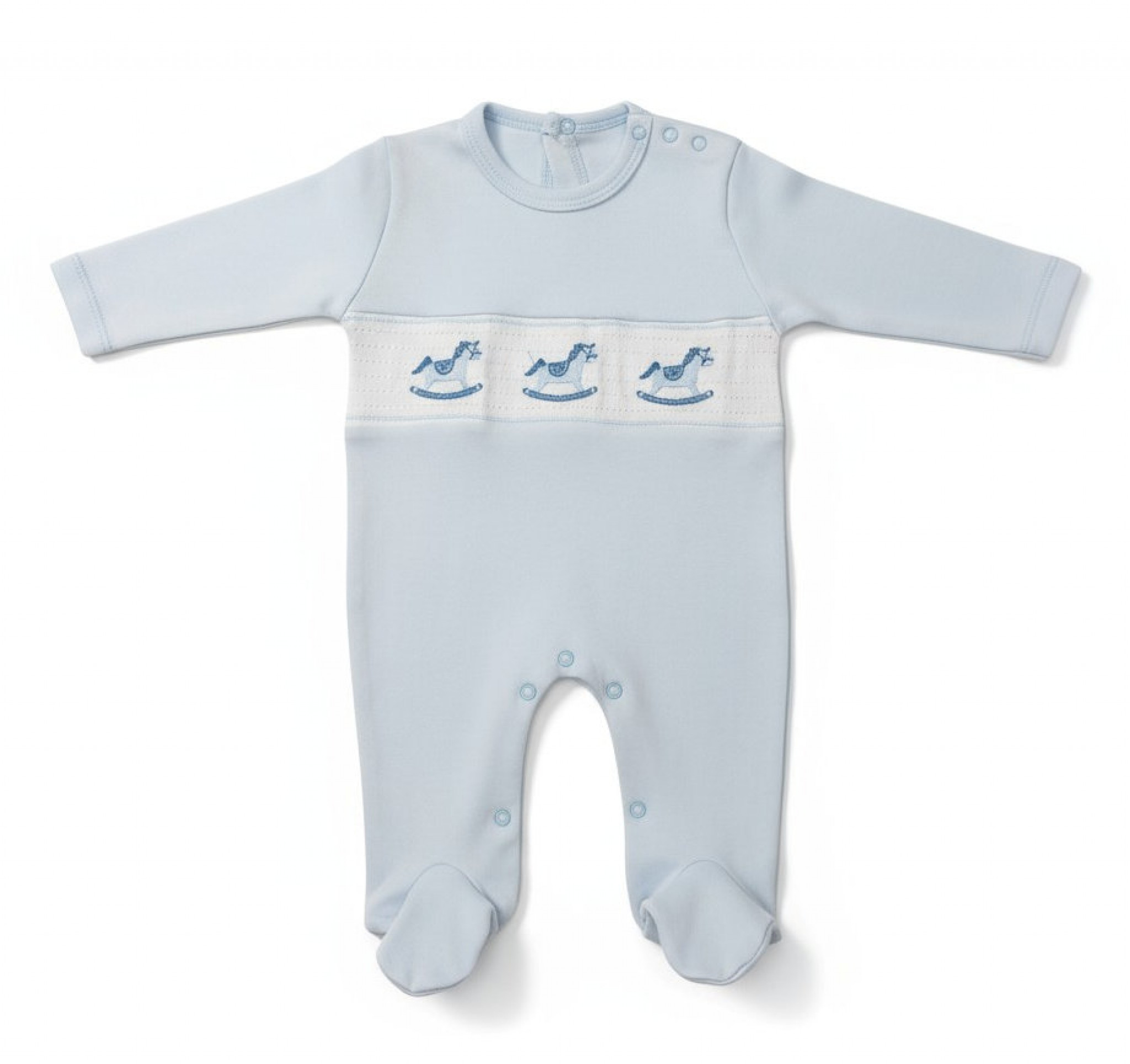 Little Dreams LD10087WS * LD10087-S Sky Smocked Rocking Horse All In One  (0-9m)