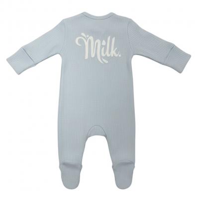 Little Dreams 10096 * LD10096_SKY Sky "Milk" Ribbed Zipped All In One  (0-9m)