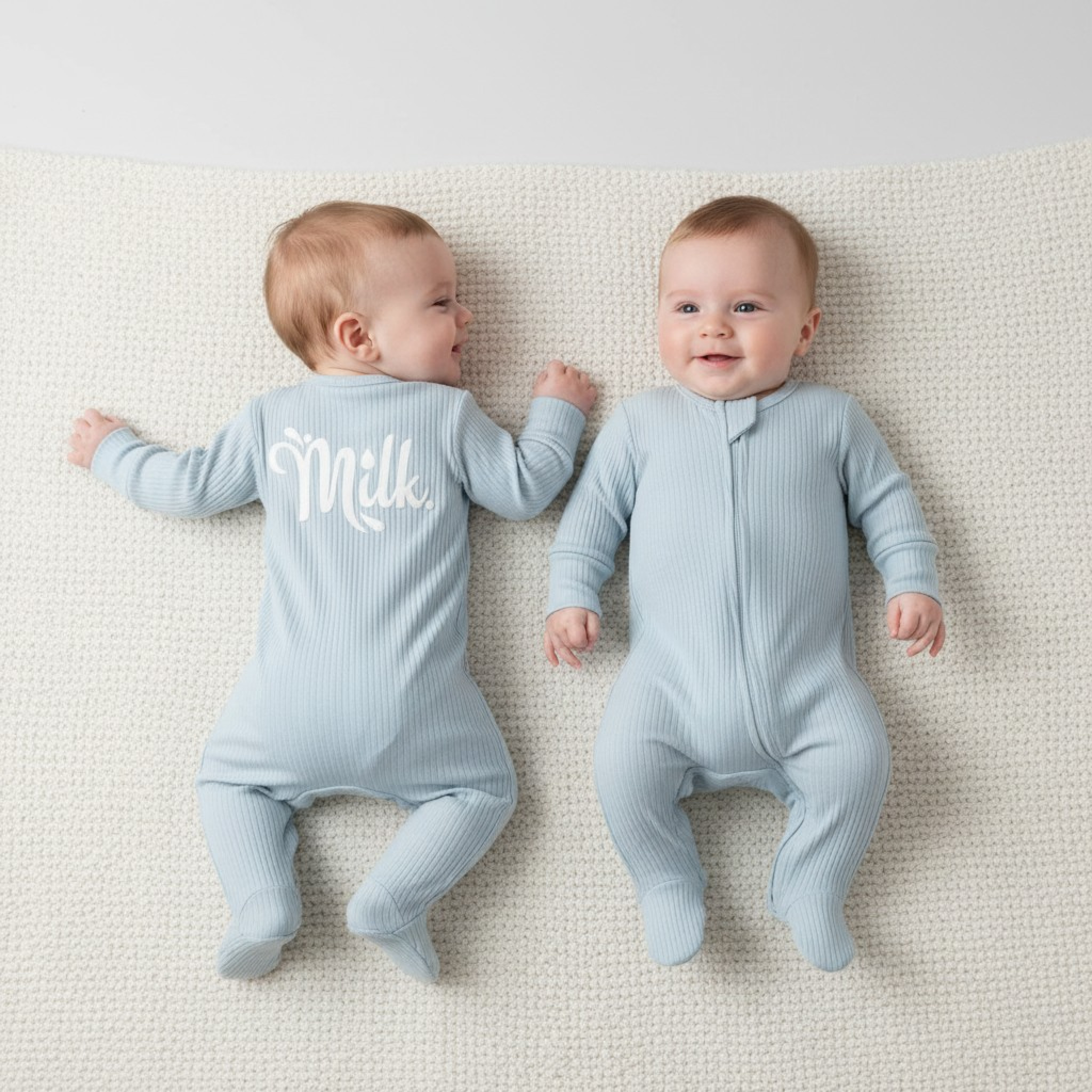Little Dreams 10096 * LD10096_S Sky "Milk" Ribbed Zipped All In One  (0-9m)