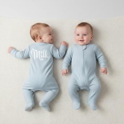 LD10096_S Sky "Milk" Ribbed Zipped All In One (0-9m)