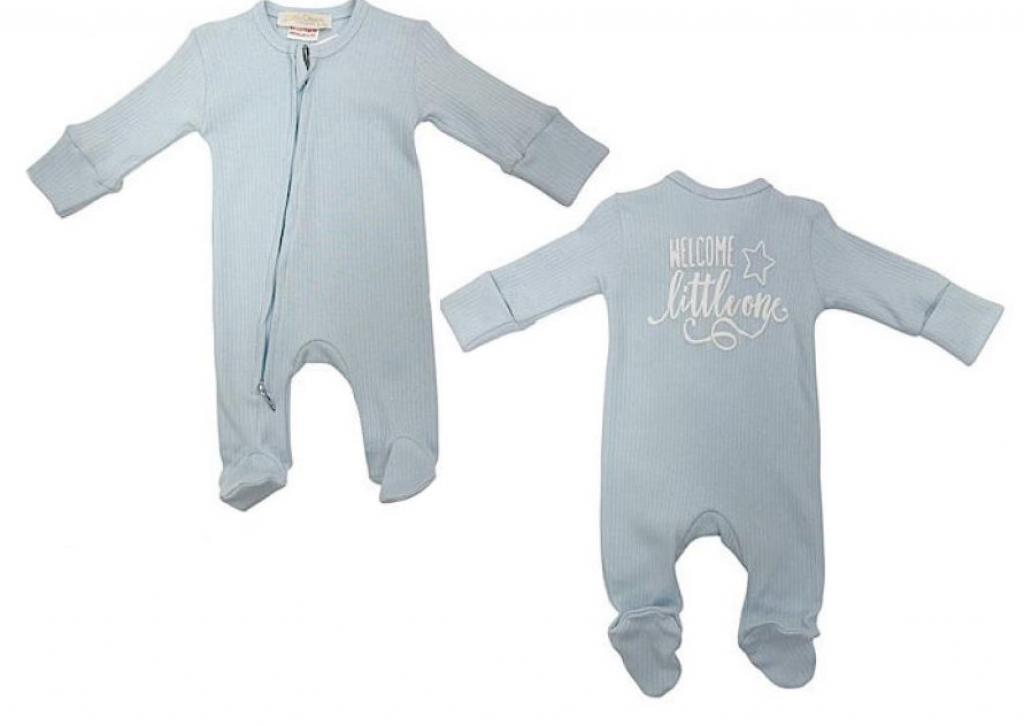 Little Dreams 10099 * LD10099-S Puffed "Welcome" Ribbed Zipped All In One (0-9m)