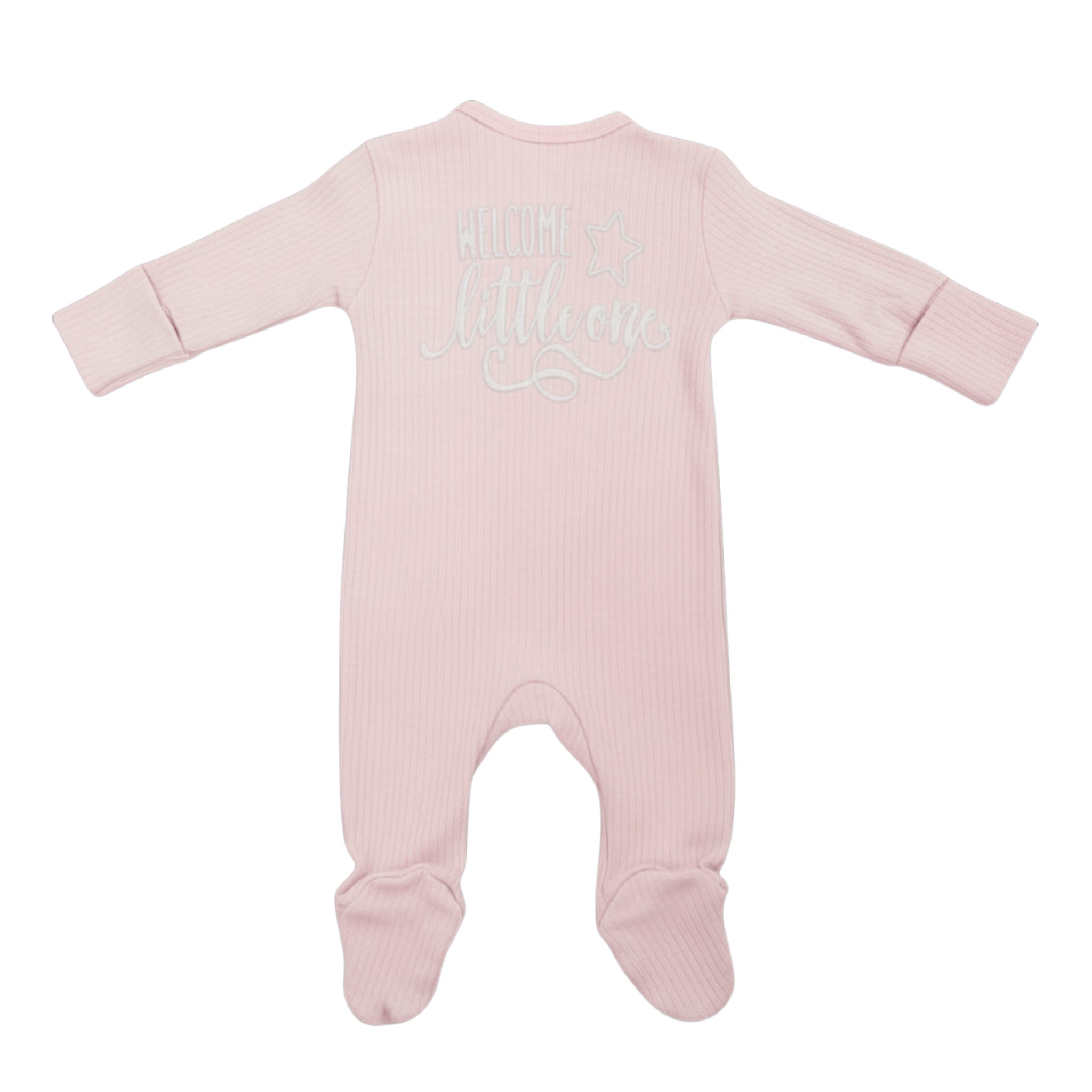 Little Dreams 10098 * LD10099P "Welcome" Ribbed Zipped All In One (0-9m)