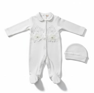 Little Dreams China  LD15005-I Ivory Floral sleepsuit (0-9 months)