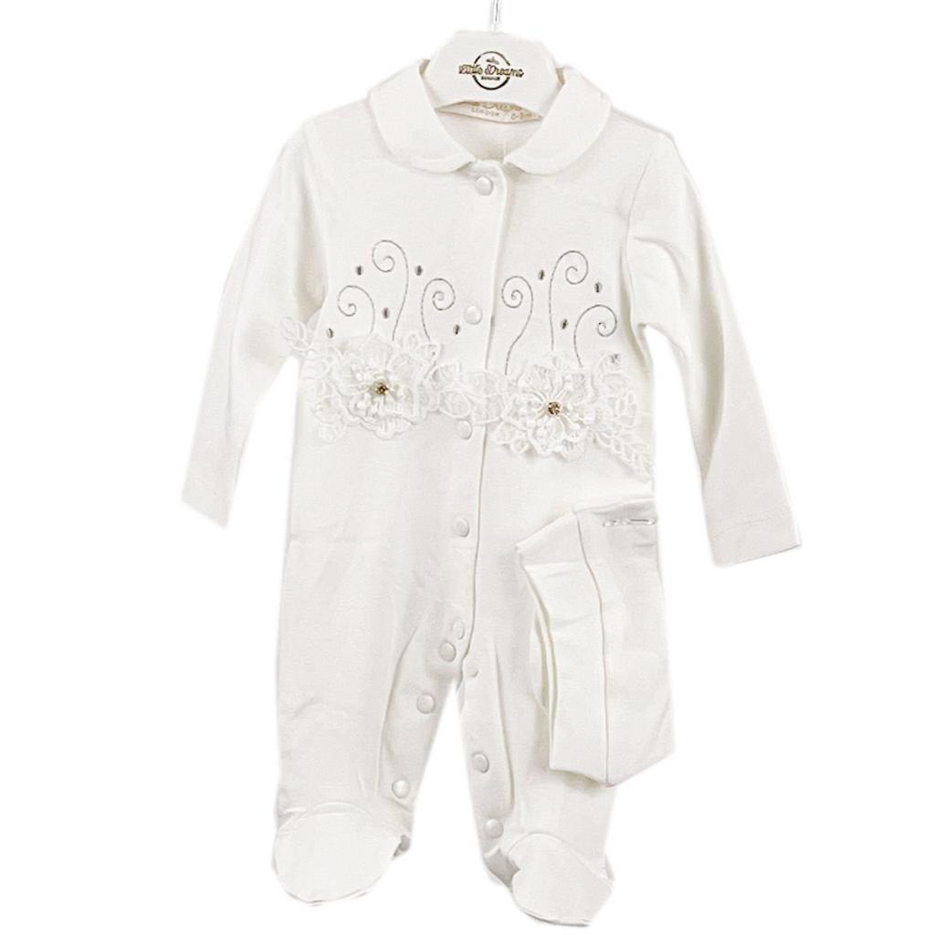 Little Dreams China  LD15005i Ivory Floral sleepsuit (0-9 months)