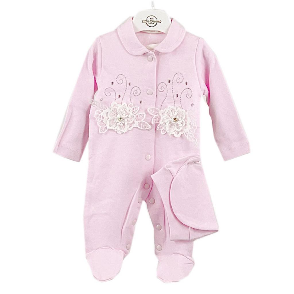 Little Dreams China  LD15005p Pink Floral sleepsuit (0-9 months)