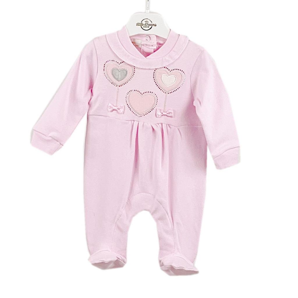 Little Dreams China * LD15006p Pink heart sleepsuit (0-9 months)