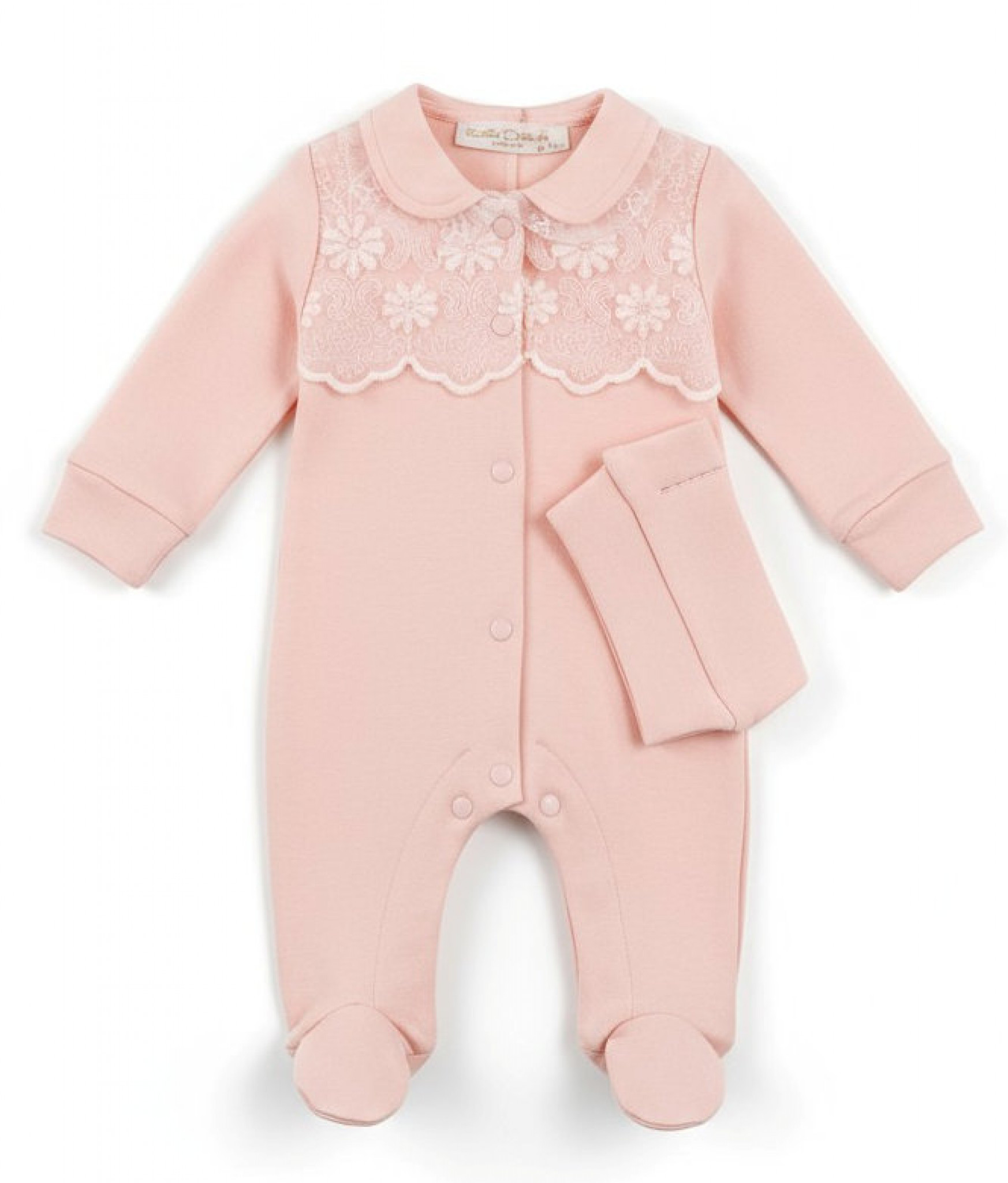Little Dreams 15008  LD15008-Pe Peach Floral sleepsuit (0-9 months)