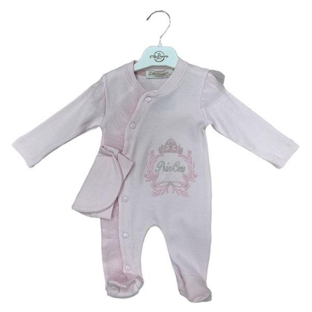 Little Dreams  * LD15034P Pink "Princess" All In One with Hat (0-9m)