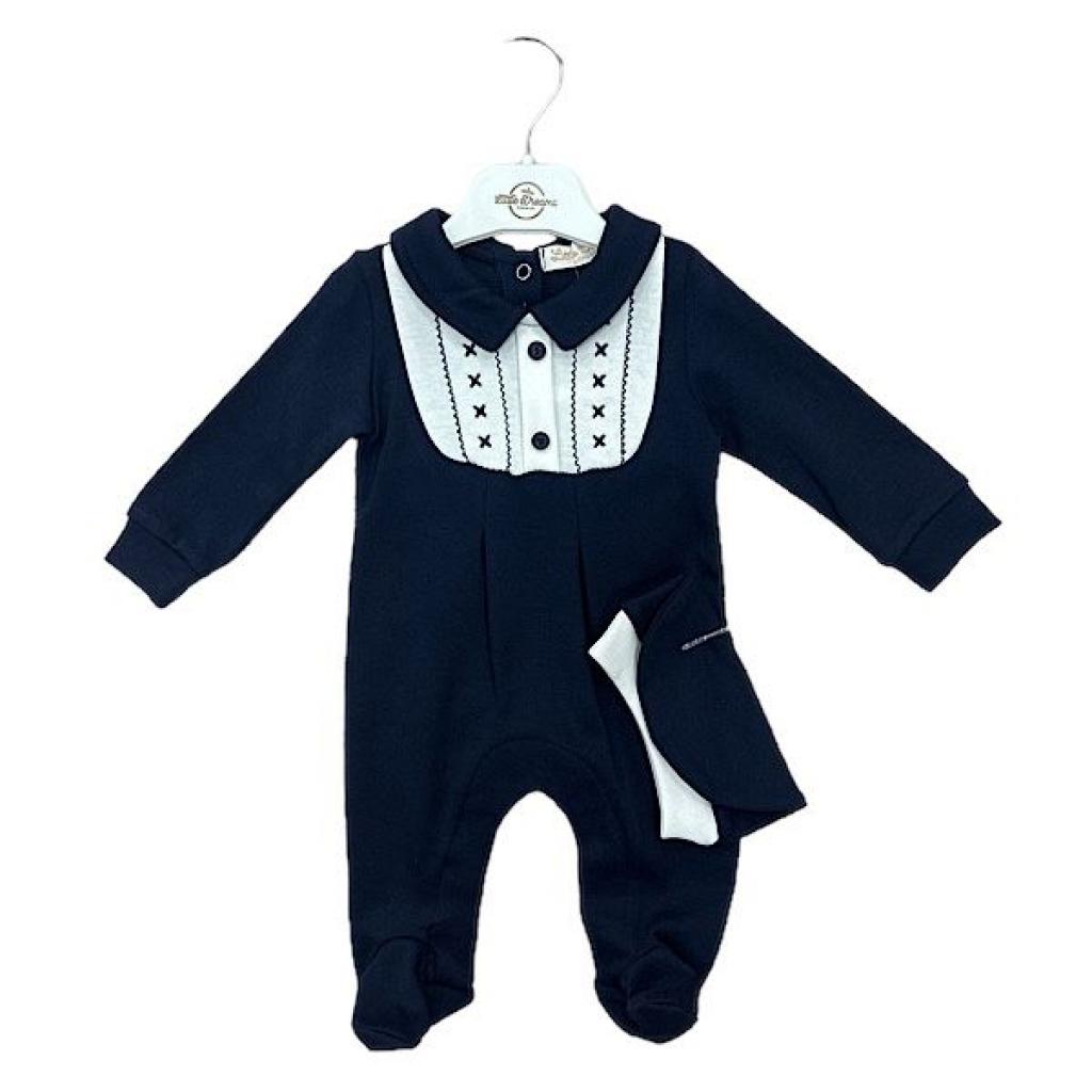 Little Dreams China * LD15048N Navy Tuxedo All In One and Hat (0-9 months)