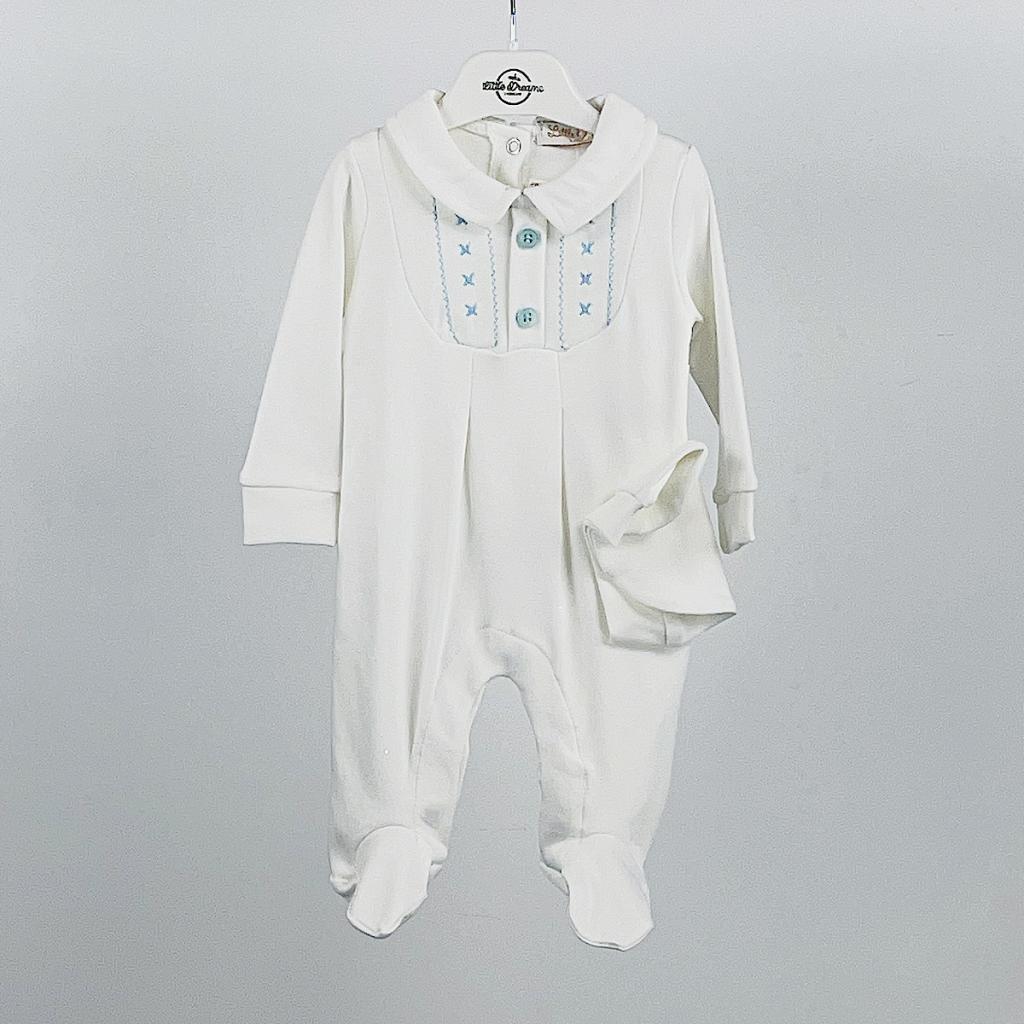 Little Dreams China  LD15048WS Cross Stitch sleepsuit and hat (0-9 months)