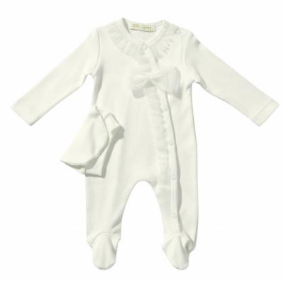 Little Dreams 15050IVORY * LD15050I Ivory Frill All In One with Hat (0-9m)