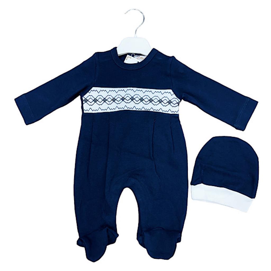 Little Dreams  * LD15054NW Navy Smocked All In One with Hat (0-9 months)